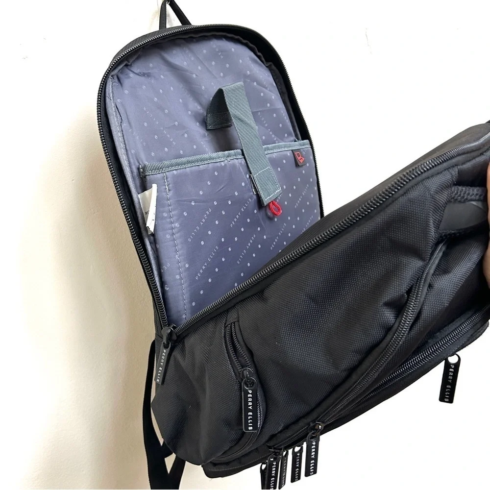 Perry Ellis Unisex M146 Black Business Laptop Backpack